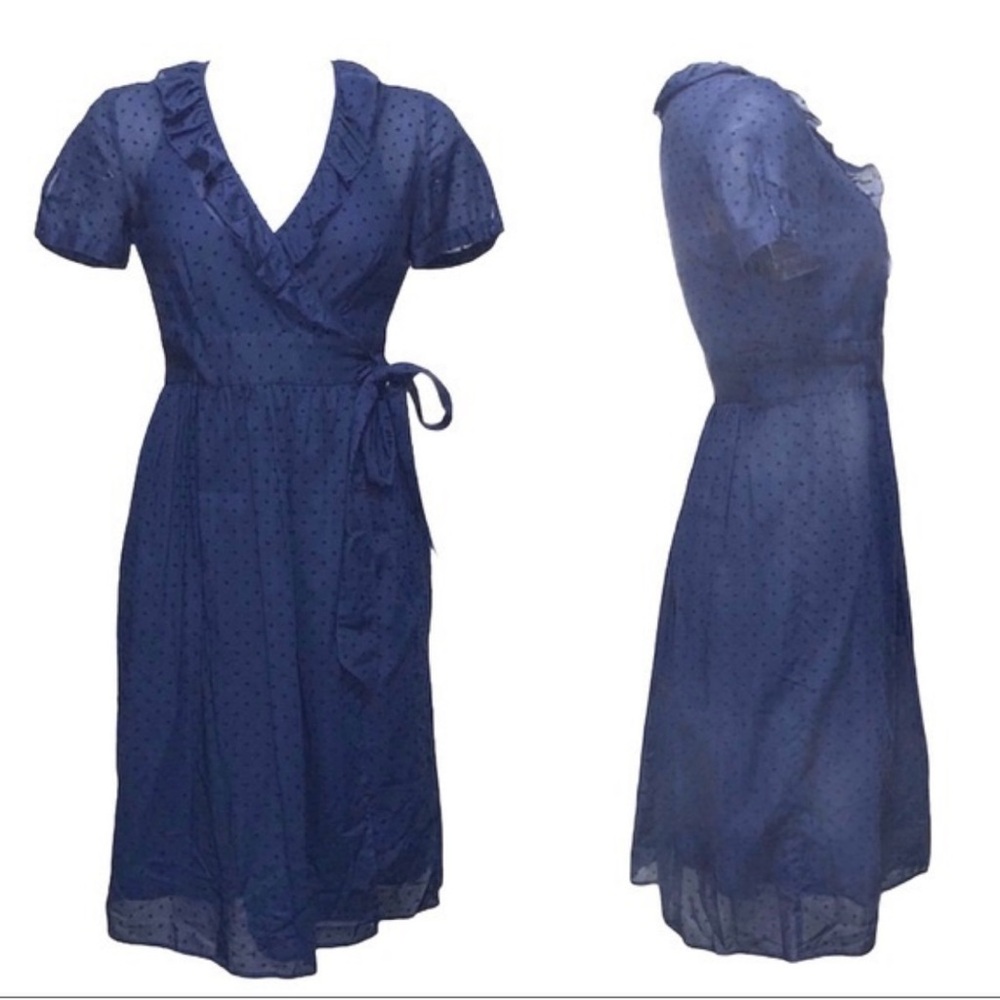 JCrew Navy Blue 2 piece Wrap Dress SZ 6
